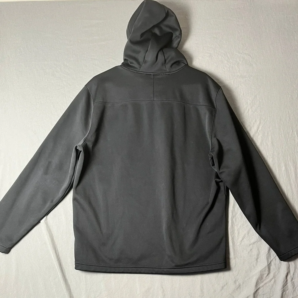 Swiss Tech Jacket Mens M Softshell Hoodie Black Full Zip Fleece Lined EUC